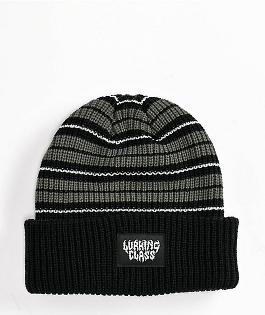 Lurking Class by Sketchy Tank Striped Lurker Box Logo Black & Green Beanie