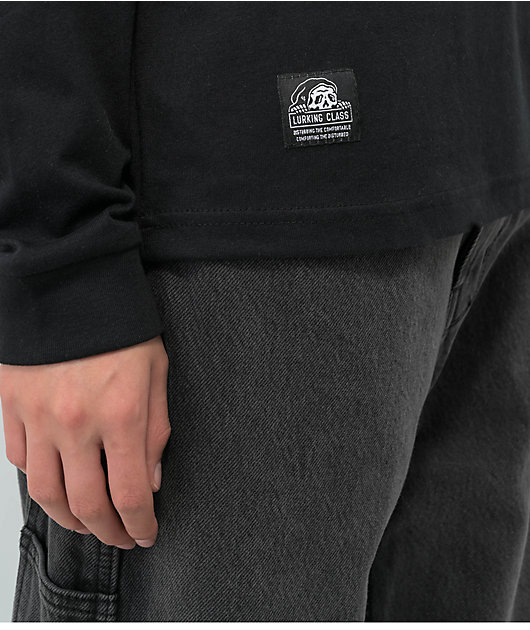 Lurking Class by Sketchy Tank Terror Coffin Black Long Sleeve Pocket T-Shirt