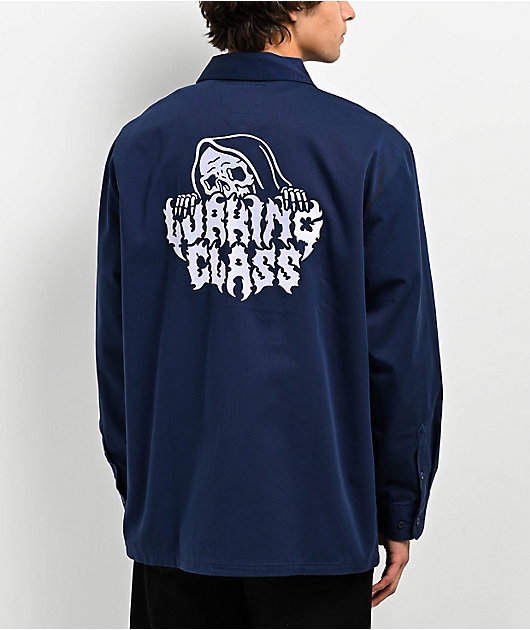 Lurking Class by Sketchy Tank Thorn Navy Zip Work Shirt