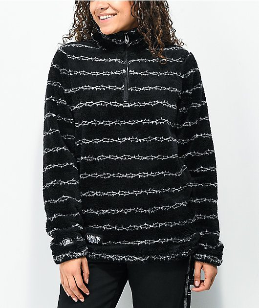 Lurking Class by Sketchy Tank Thorns Black Sherpa Half-Zip Sweatshirt