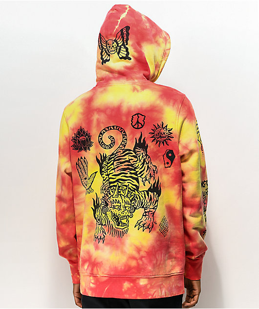 orange tie dye hoodie