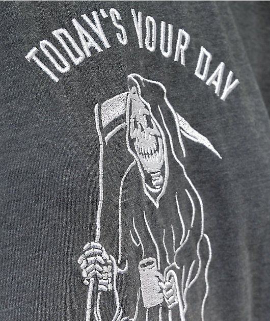 Lurking Class by Sketchy Tank Today's Your Day Grey Dip Dye Long Sleeve T-Shirt