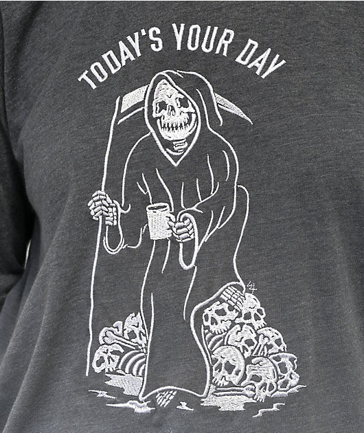 Lurking Class by Sketchy Tank Today's Your Day camiseta de manga larga dip dye gris
