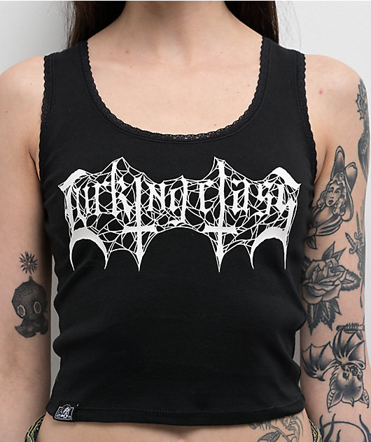 Lurking Class by Sketchy Tank Tomb Black Lace Crop Tank Top | Zumiez