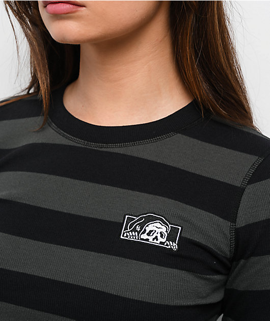 Lurking Class by Sketchy Tank Tomb Black Striped Long Sleeve T-Shirt