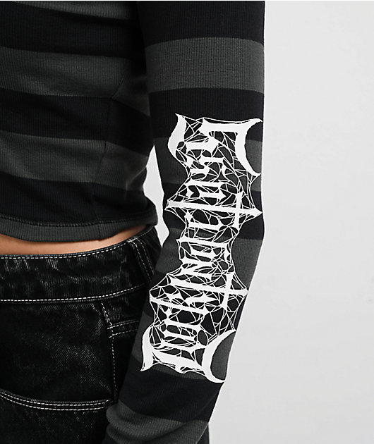 Lurking Class by Sketchy Tank Tomb Black Striped Long Sleeve T-Shirt