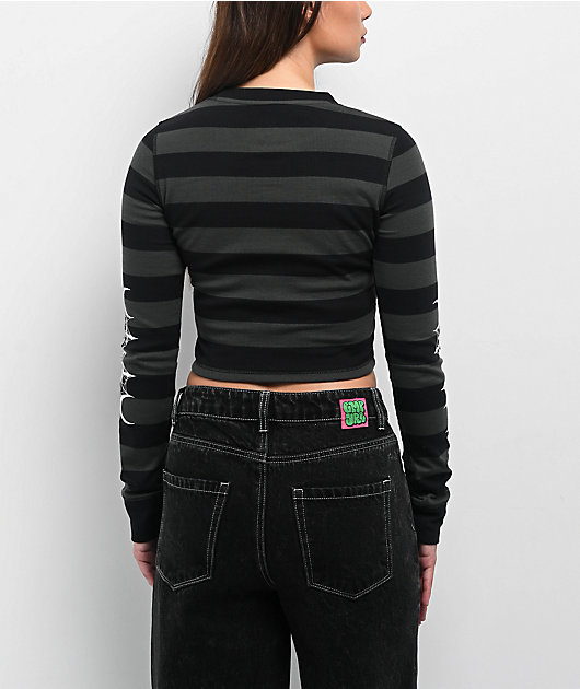 Lurking Class by Sketchy Tank Tomb Black Striped Long Sleeve T-Shirt