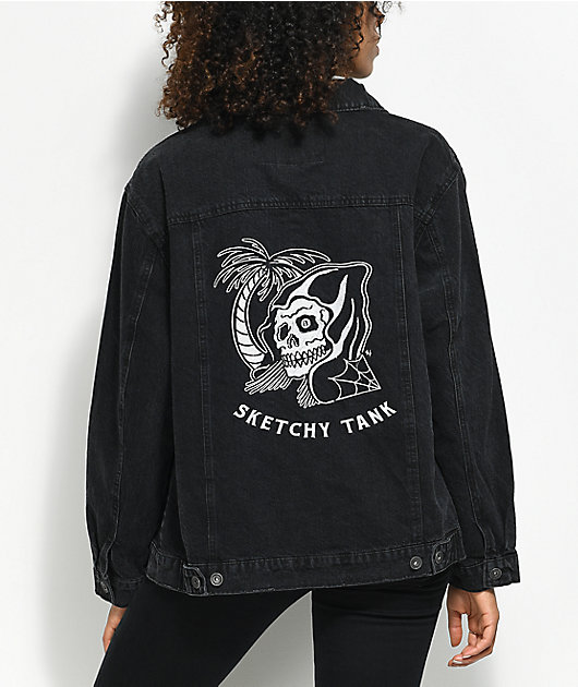 sketchy tank denim jacket