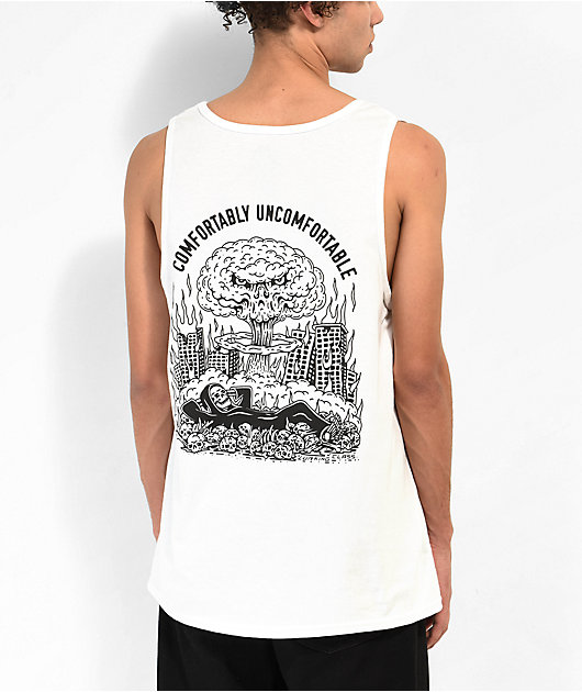 Lurking Class by Sketchy Tank Uncomfortable White Tank Top
