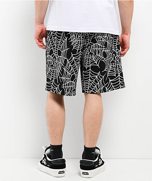 Lurking Class Web Skull Black Sweat Shorts | Zumiez