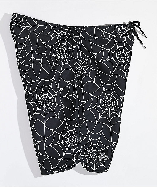 Lurking Class by Sketchy Tank Webs Black Boardshorts