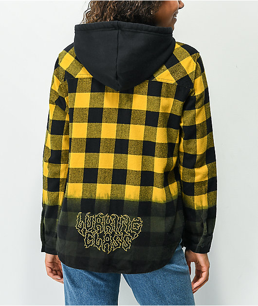 Yellow flannel with hot sale hood