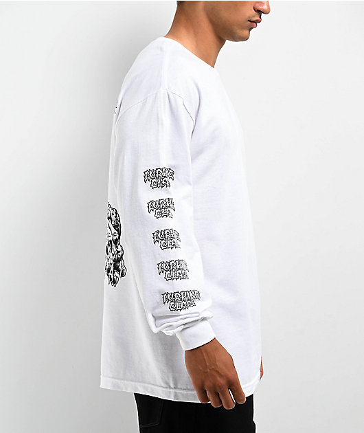 Lurking Class by Sketchy Tank x Matt Stikker Sick In The Head White Long Sleeve T-Shirt