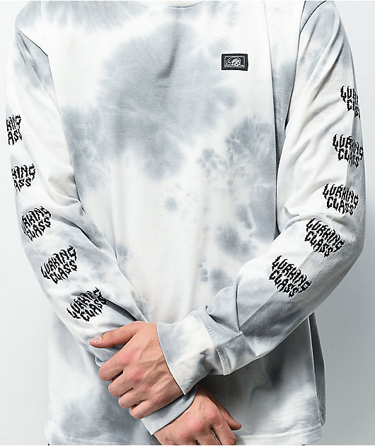 Lurking Class por Sketchy Tank Cracked Camiseta de manga larga blanca tie dye