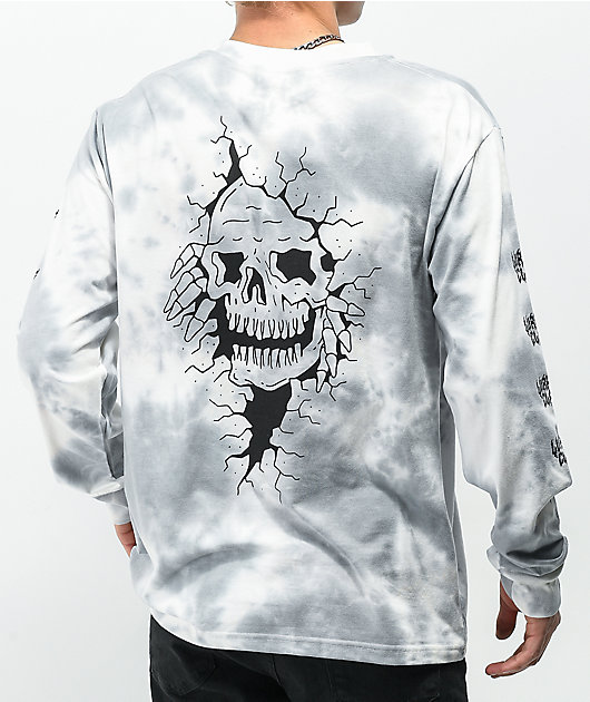 Lurking Class por Sketchy Tank Cracked Camiseta de manga larga blanca tie dye