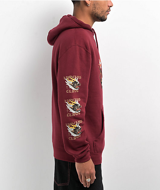 Burgundy hoodie best sale