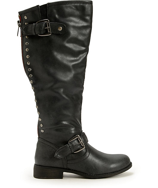madden girl black riding boots