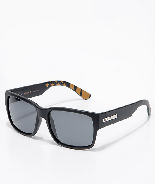 Madson Classico Black Flag & Grey Polarized Sunglasses