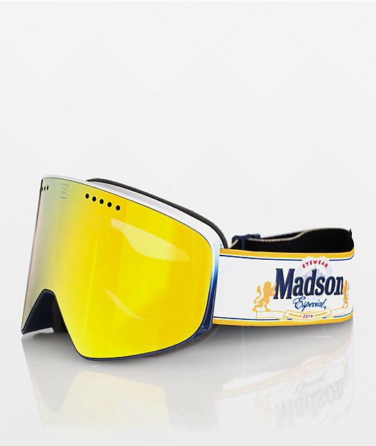 Madson Cylindro Cerveza White Snowboard Goggles | Zumiez