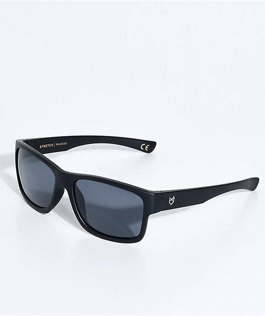 Madson Stretch Matte Black & Grey Polarized Sunglasses