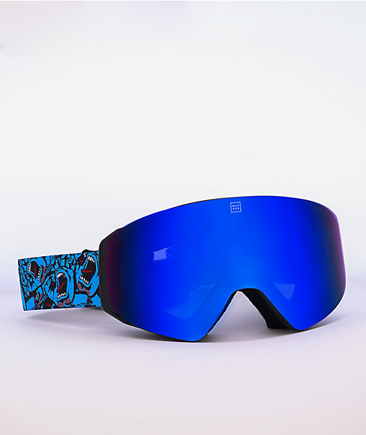 x Santa Cruz Cylindro Screaming Hand Blue gafas de snowboard