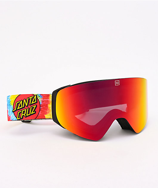 Madson x Santa Cruz Cylindro Screaming Hand Tie Dye Snowboard Goggles Zumiez