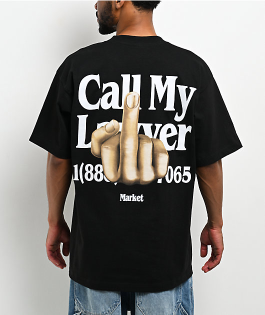 Market Studios Flip The Bird Black T-Shirt