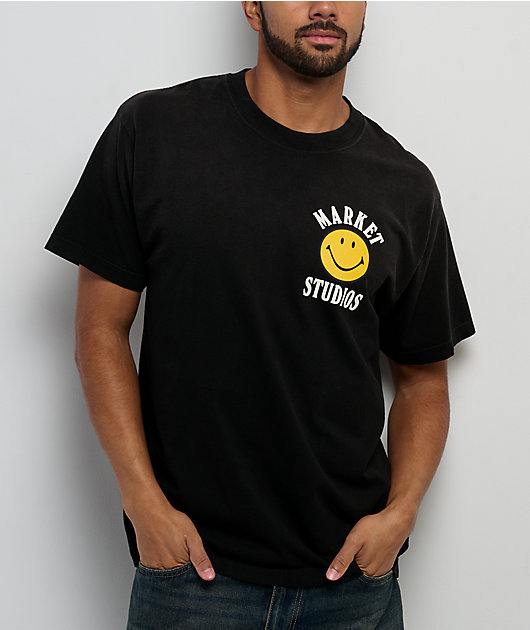 Market Studios Smiley Lockup Jet Set Black T-Shirt | Zumiez