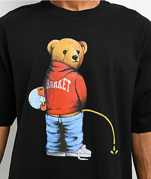 Market Studios Trouble Making Bear Black T-Shirt