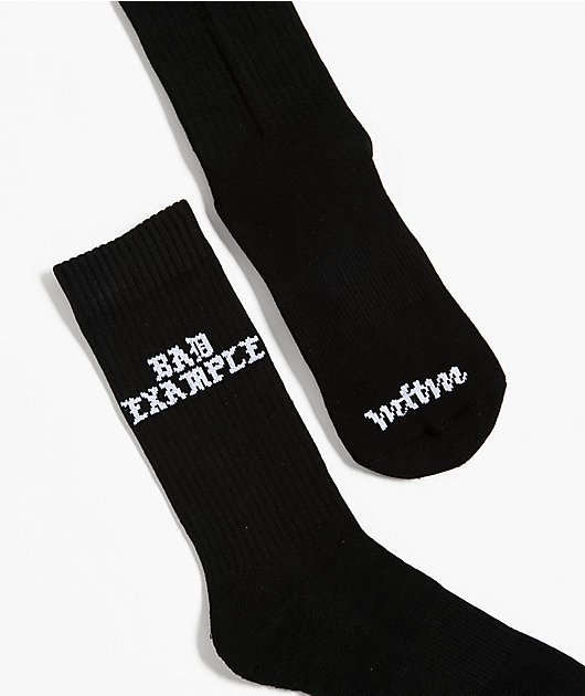 Married To The Mob Bad Example Black Crew Socks