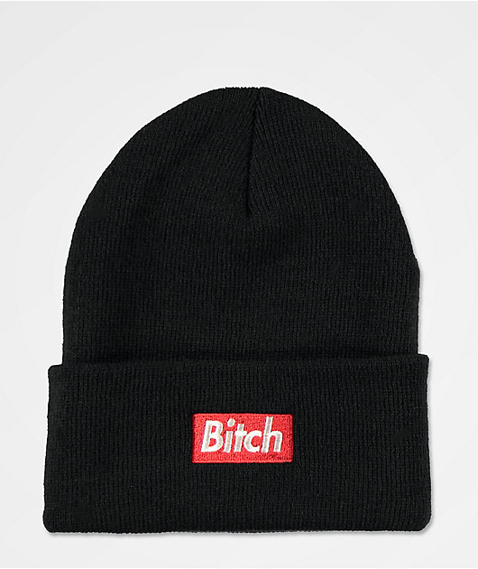 Married To The Mob Bitch Box Black Beanie