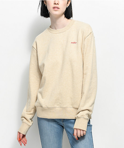 oatmeal crew neck sweatshirt