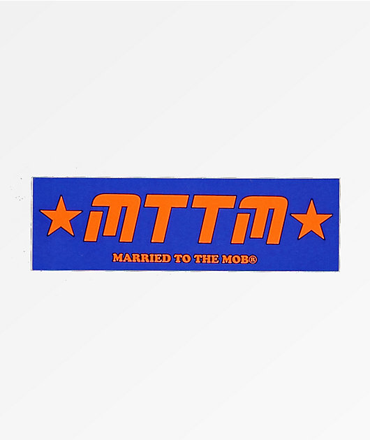 Married To The Mob Blue & Orange Sticker