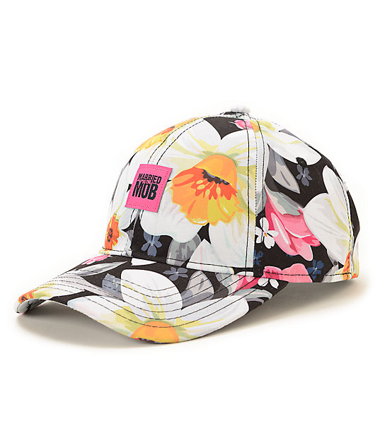 Married To The Mob Tropical Fantasy Floral Baseball Snapback Hat