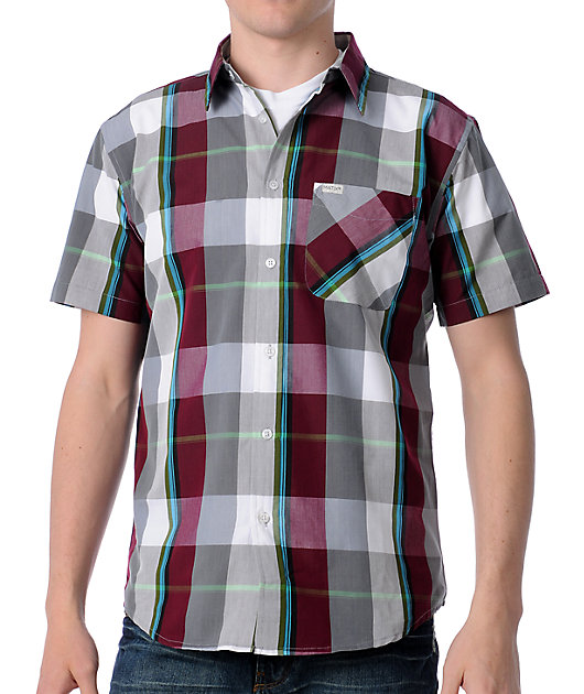 maroon plaid shirt mens