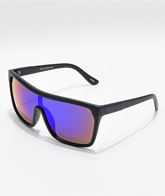 New Mens Cool Shield Mirror Lens Plastic Sunglasses 55666 
