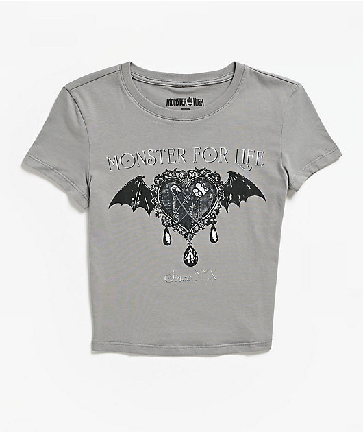 Mattel Monster High Wings Grey Crop T-Shirt