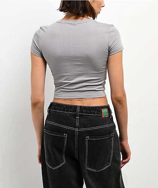 Mattel Monster High Wings Grey Crop T-Shirt