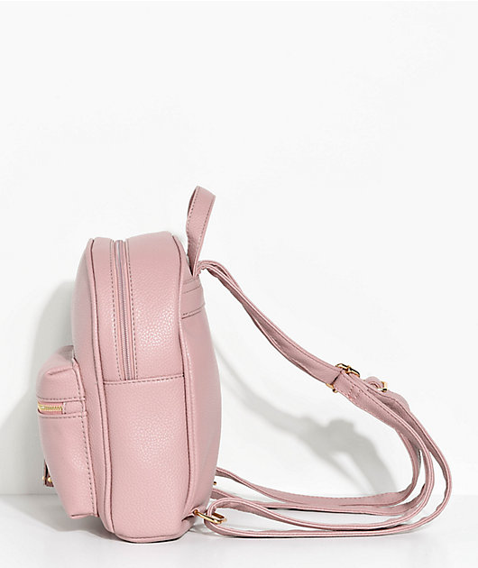 pink leather mini backpack