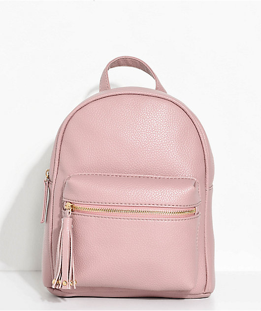 pink leather mini backpack