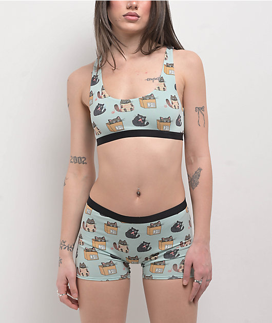 MeUndies Cats Being Cats UltraModal Core Scoop Bralette