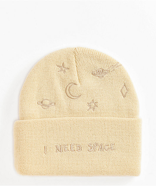 Melodie I Need Space Cream Beanie | Zumiez