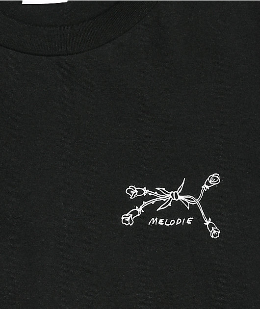 Melodie Reasons Rose camiseta negra