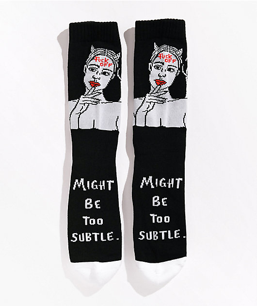 Melodie Too Subtle Black Crew Socks