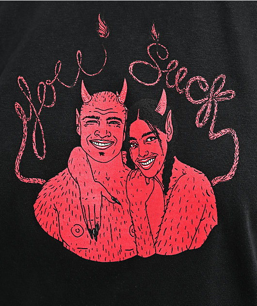 Melodie You Suck Oversized Washed Black T-Shirt