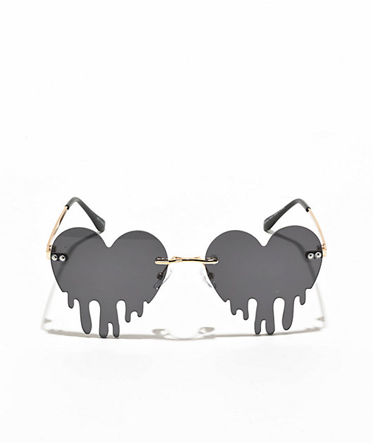 Melting Heart Black Sunglasses