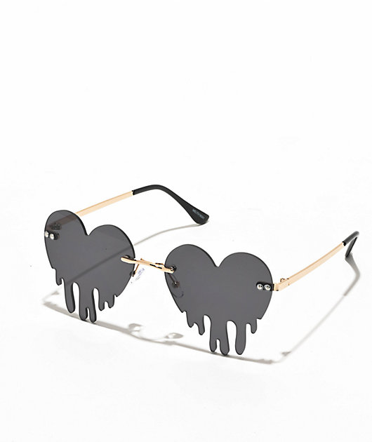 Melting Heart Black Sunglasses