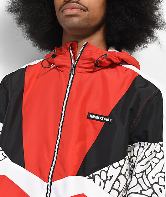 White red windbreaker on sale