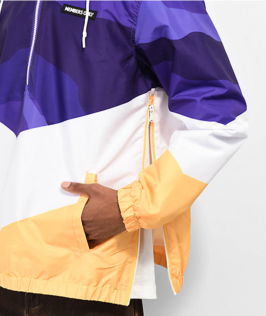 Members Only 1975 Purple, White Yellow Anorak Jacket