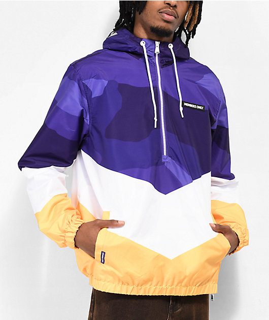 Members Only 1975 Purple White Yellow Anorak Jacket Zumiez